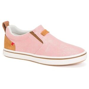 XTRATUF Sharkbyte Canvas Sneakers Women 6.5 Salmon Pink Slip On Water Repellent